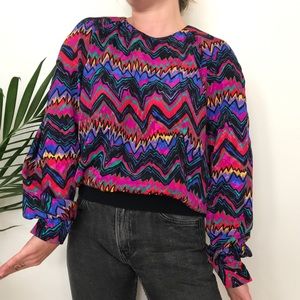 80s vintage Multicolored Electric Top